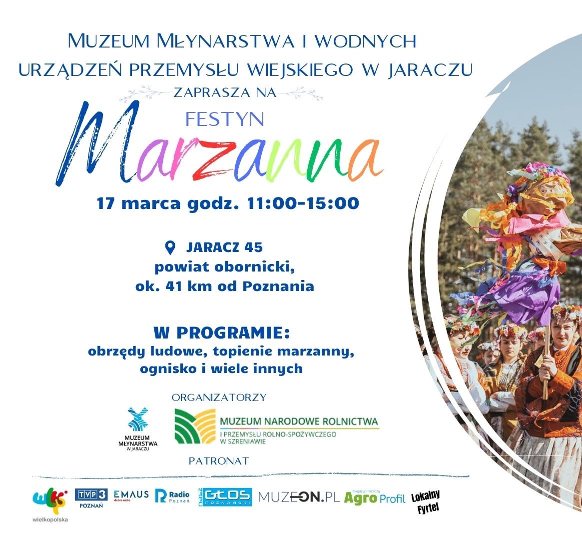Plakat Festynu "Marzanna" w Jaraczu w najbliższą niedzielę 17 marca - grafika artykułu