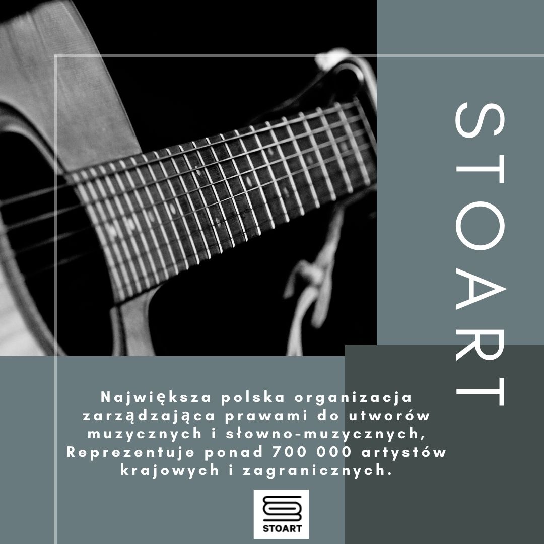 Grafika informująca o organizacji STOART - Największej polskiej organizacji zarządzającej prawami do utworów muzycznych i słowno-muzycznych - grafika artykułu