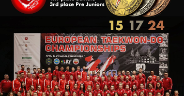Reprezentacja Polski na podium klasyfikacji drużynowej ME taekwon-do ITF w Lublinie